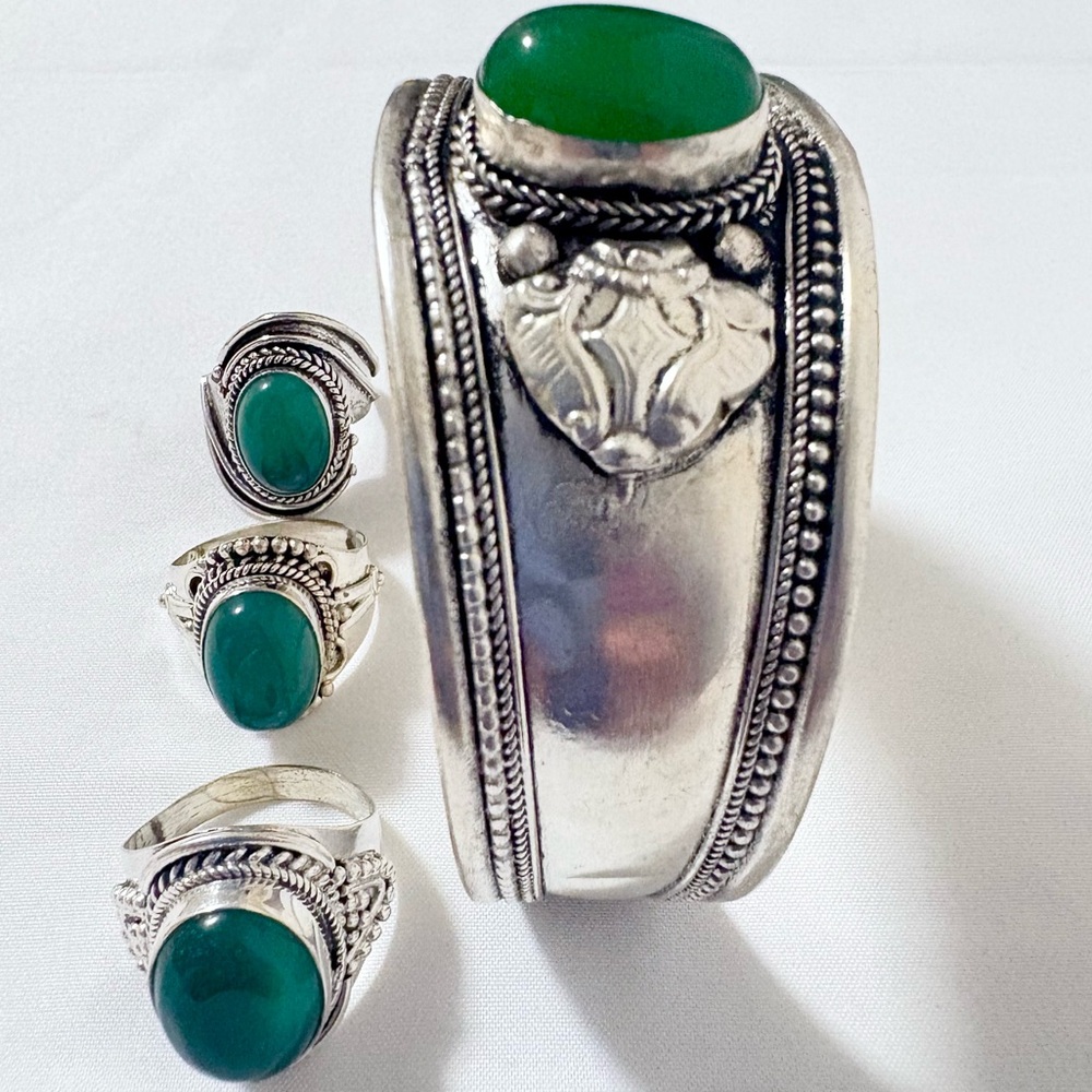 Adjustable Cuff Bracelet With 3 Ring Set - image 4